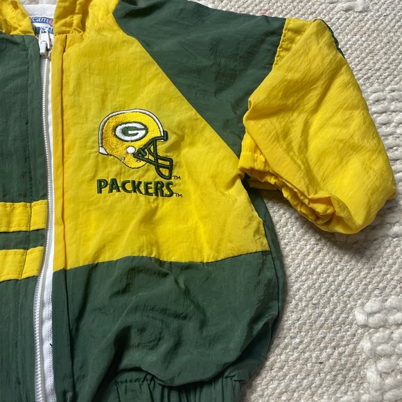 Vintage Team NFL Babyfair Green Bay Packers Football Windbreaker Zip Up Jacket - Picture 4 of 8
